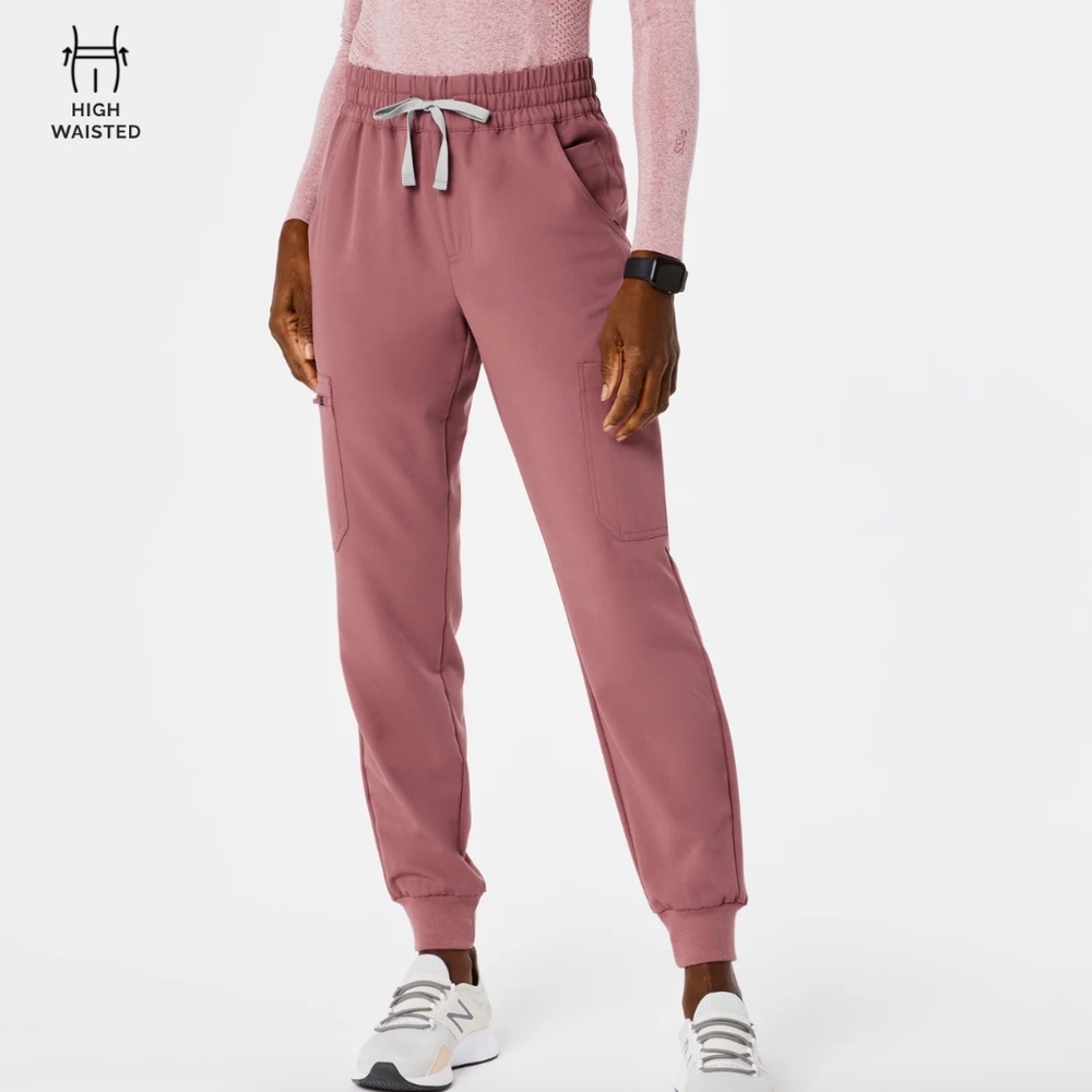 FIGS High Waisted Uman Relaxed Jogger Scrub Pants Mauve Size XS